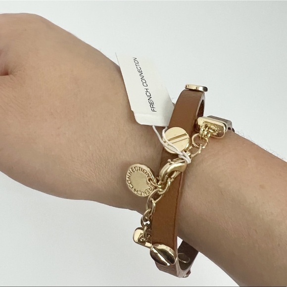 French Connection Leather double Wrap Bracelet NWT - Picture 3 of 7